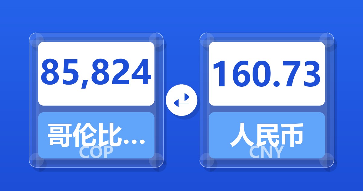 85,824哥伦比亚比索兑人民币