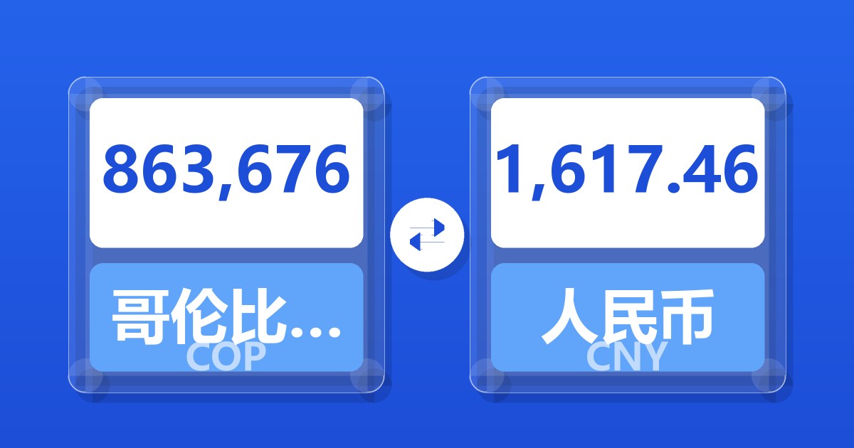 863,676哥伦比亚比索兑人民币