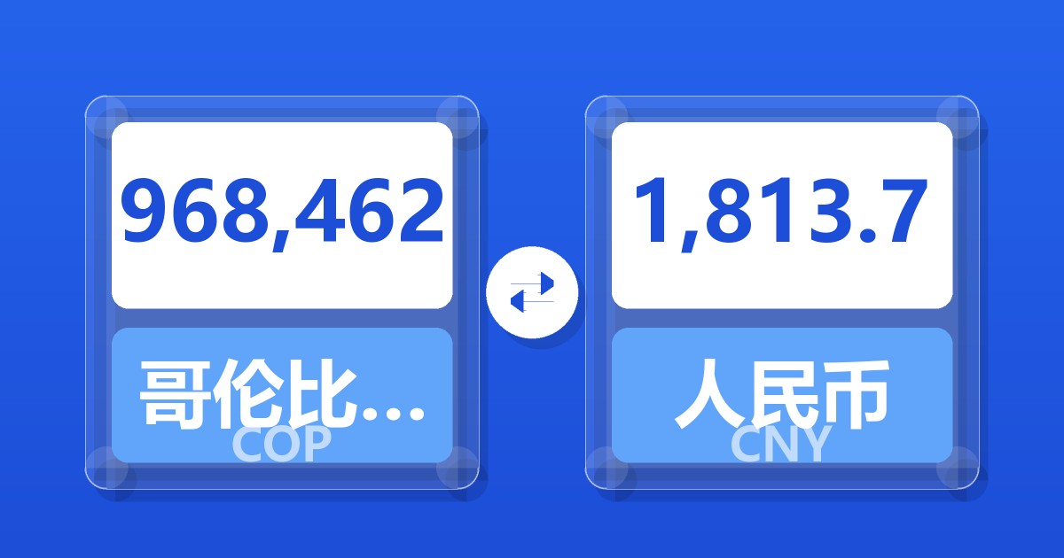 968,462哥伦比亚比索兑人民币