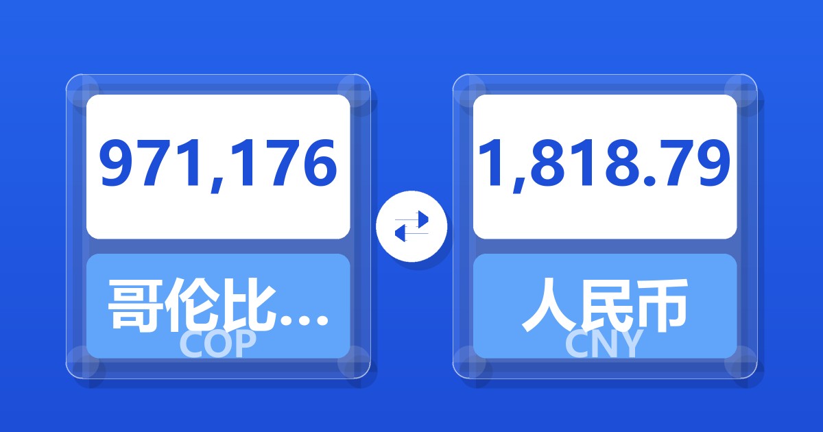 971,176哥伦比亚比索兑人民币