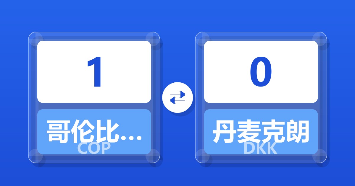 1哥伦比亚比索兑丹麦克朗