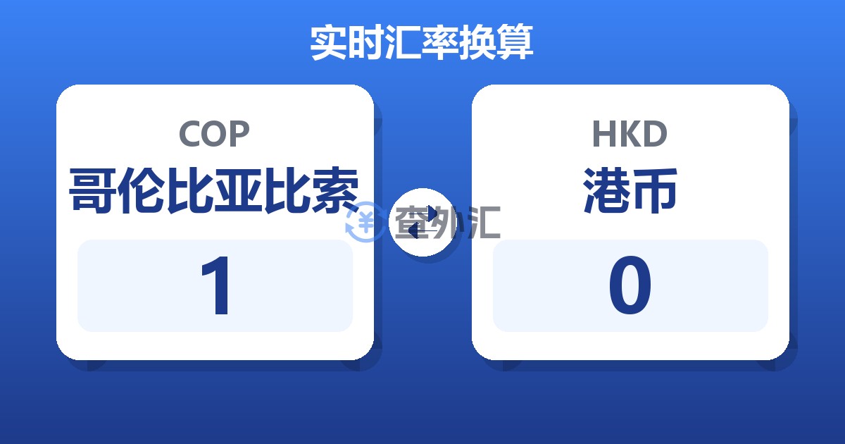 1哥伦比亚比索兑港币