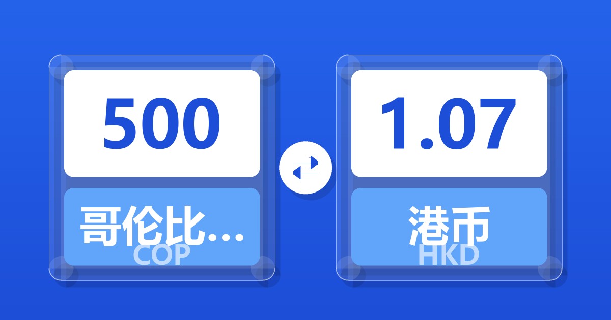 500哥伦比亚比索兑港币