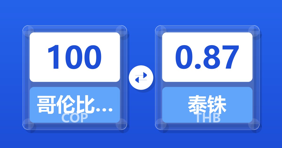 100哥伦比亚比索兑泰铢