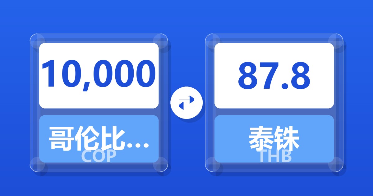 10,000哥伦比亚比索兑泰铢