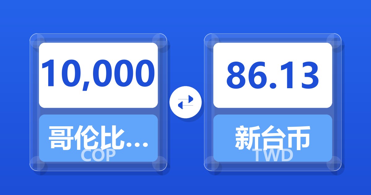 10,000哥伦比亚比索兑新台币