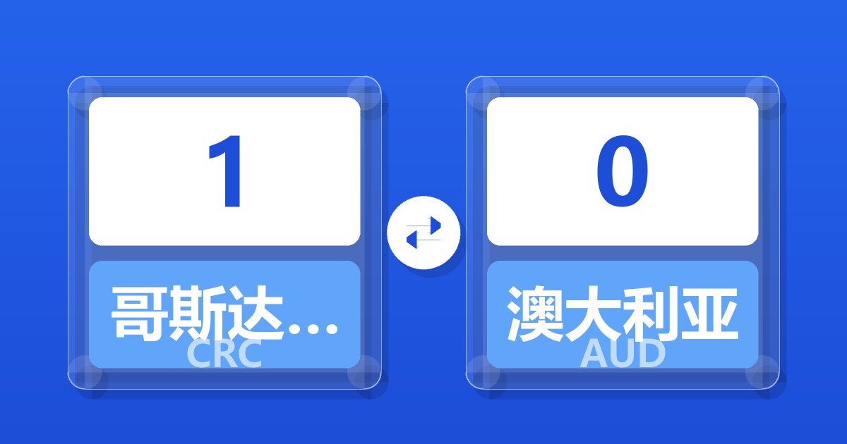 1哥斯达黎加科朗兑澳大利亚元