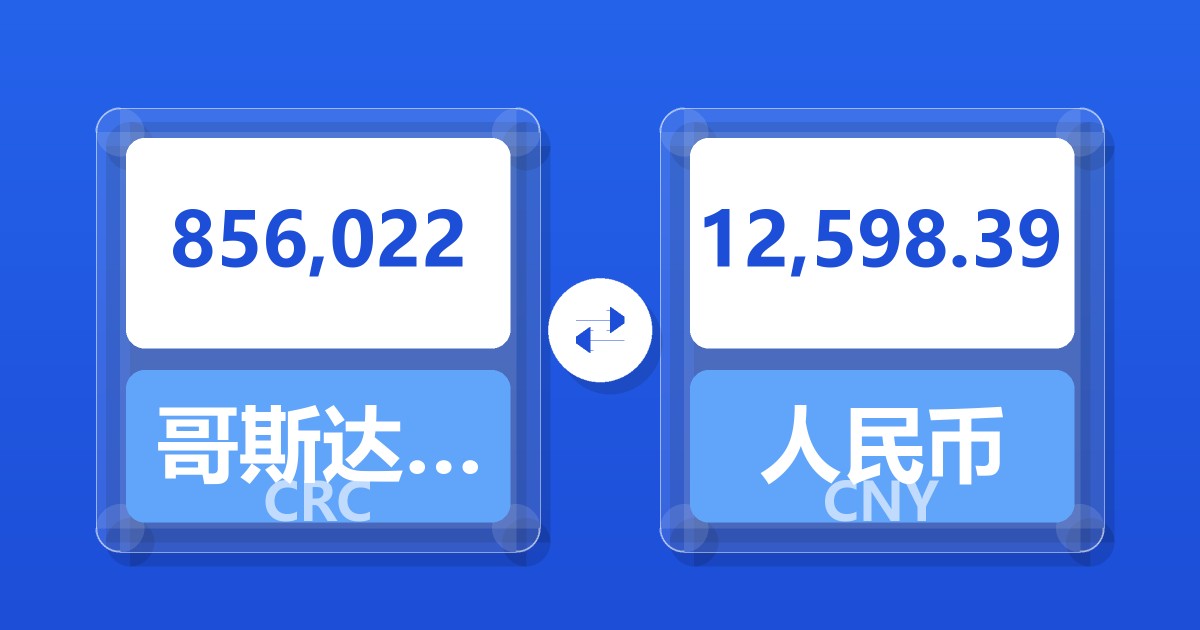 856,022哥斯达黎加科朗兑人民币
