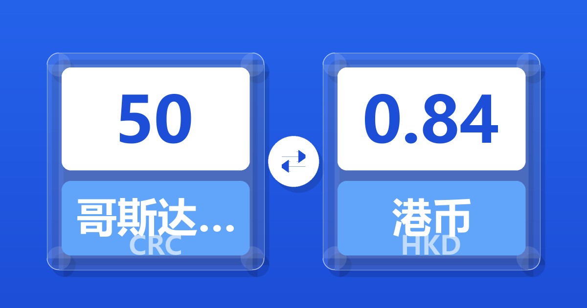 50哥斯达黎加科朗兑港币