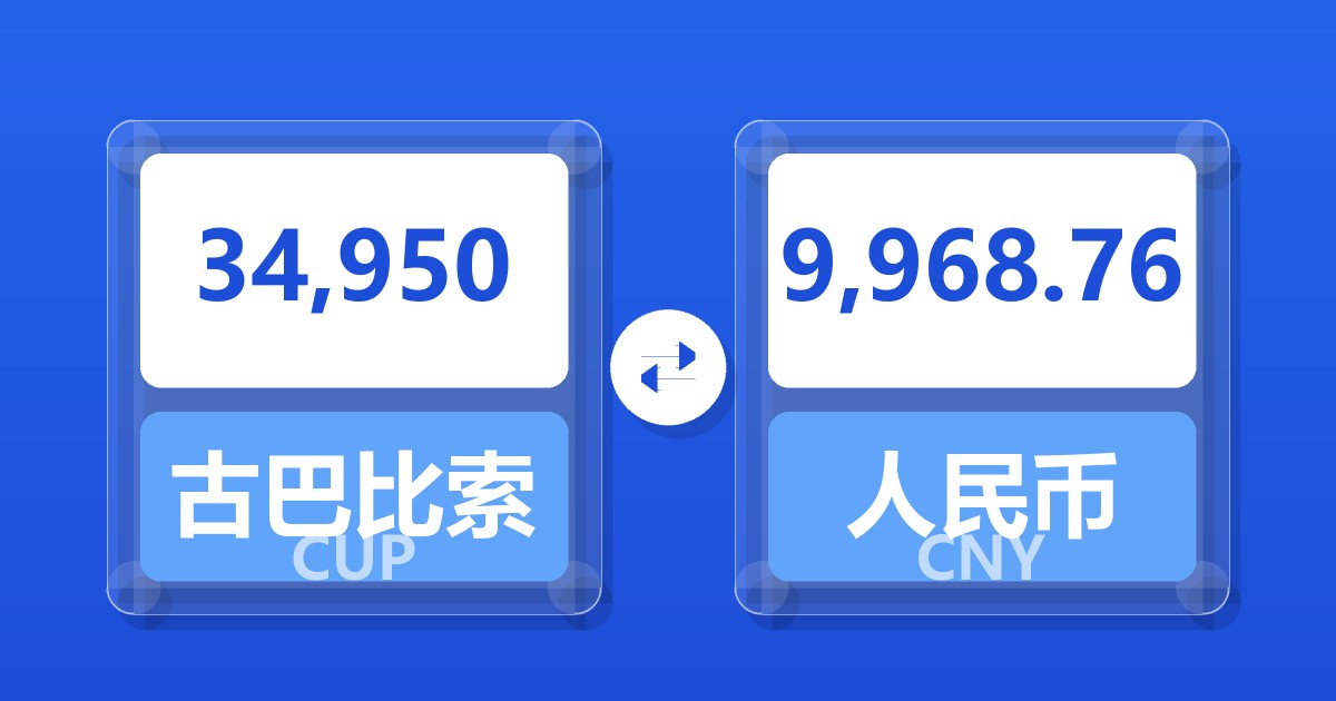 34,950古巴比索兑人民币