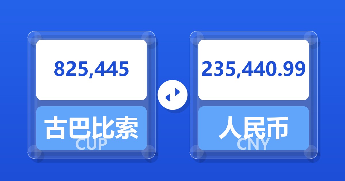 825,445古巴比索兑人民币
