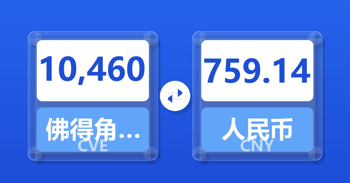 10,460佛得角埃斯库多兑人民币