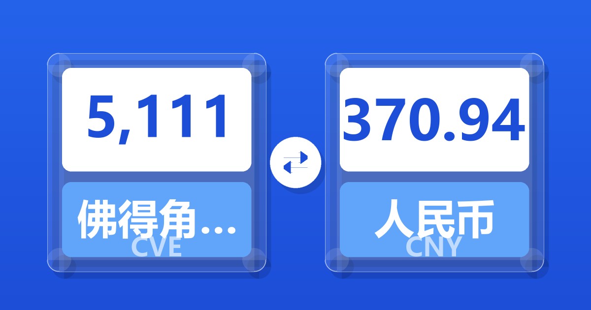 5,111佛得角埃斯库多兑人民币
