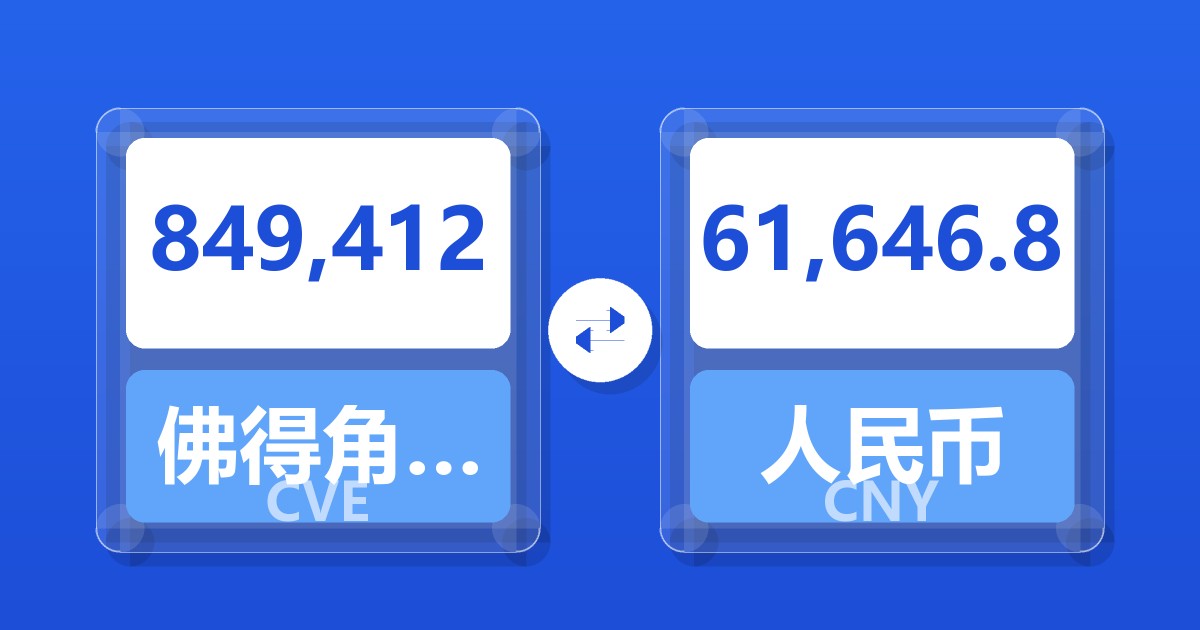 849,412佛得角埃斯库多兑人民币