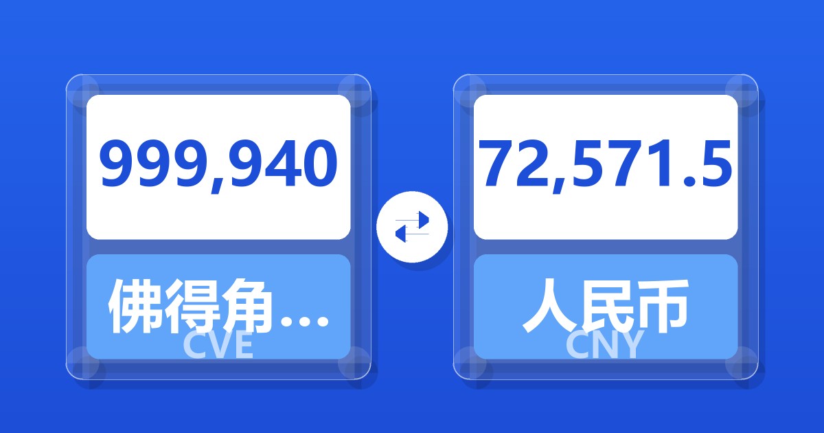 999,940佛得角埃斯库多兑人民币