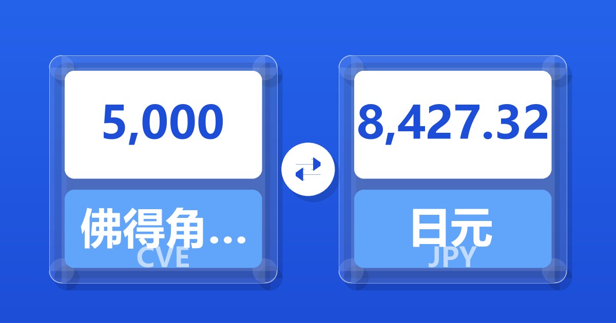 5,000佛得角埃斯库多兑日元