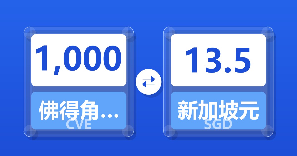 1,000佛得角埃斯库多兑新加坡元