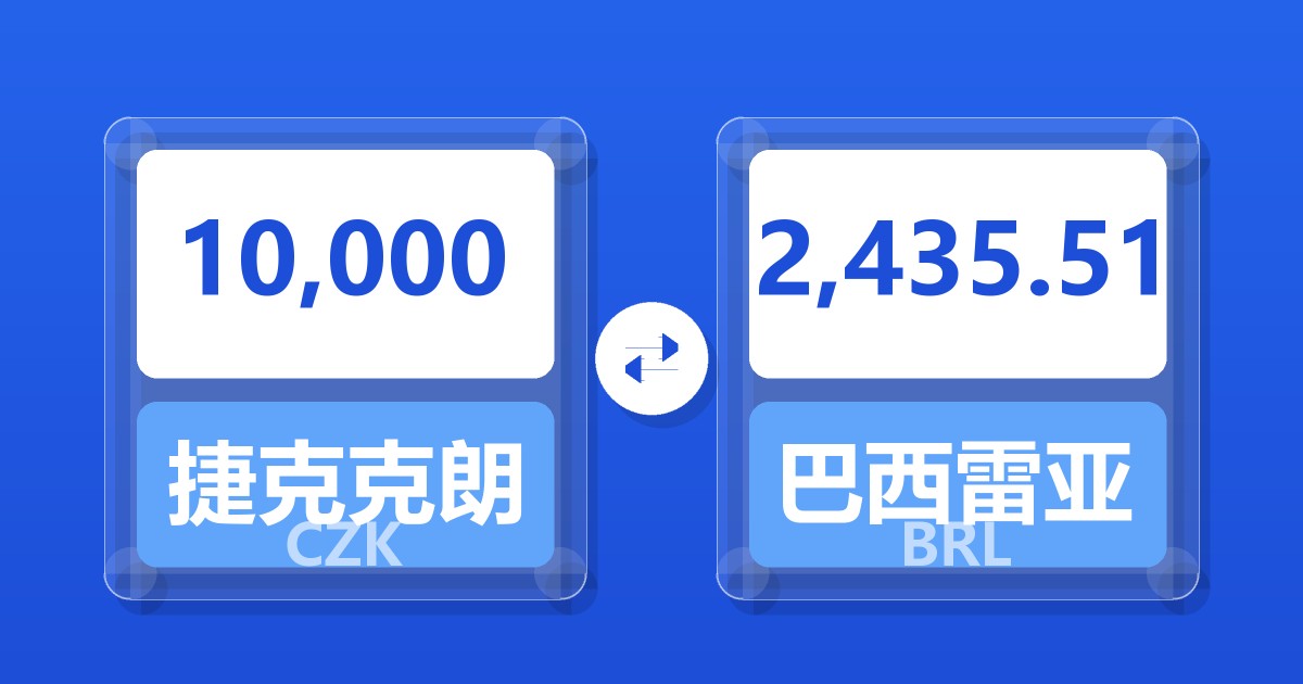 10,000捷克克朗兑巴西雷亚尔