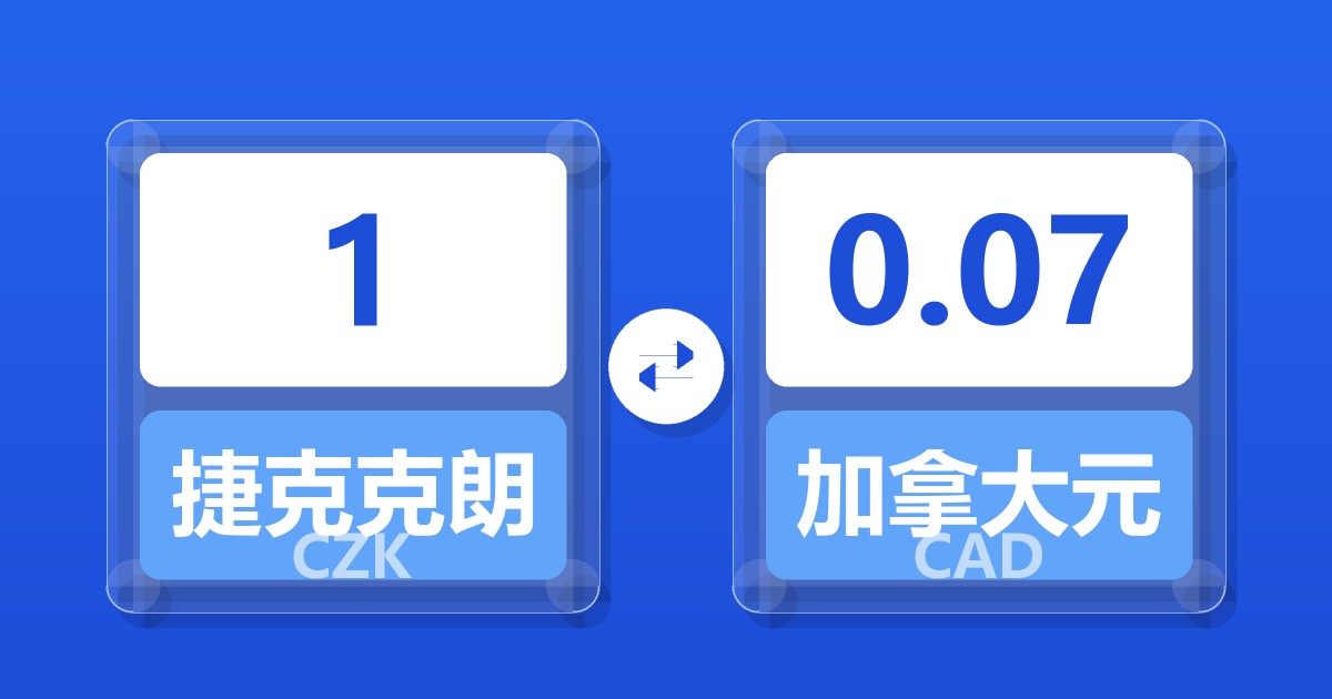 1捷克克朗兑加拿大元