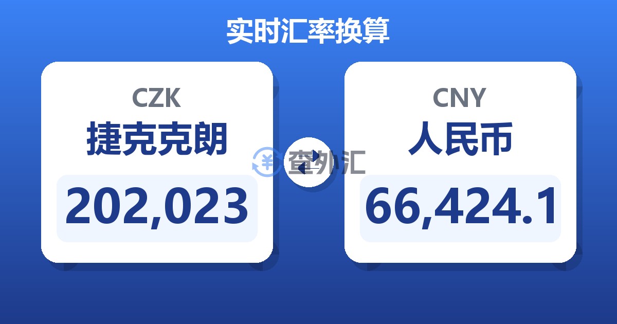 202,023捷克克朗兑人民币