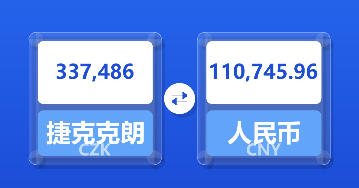 337,486捷克克朗兑人民币