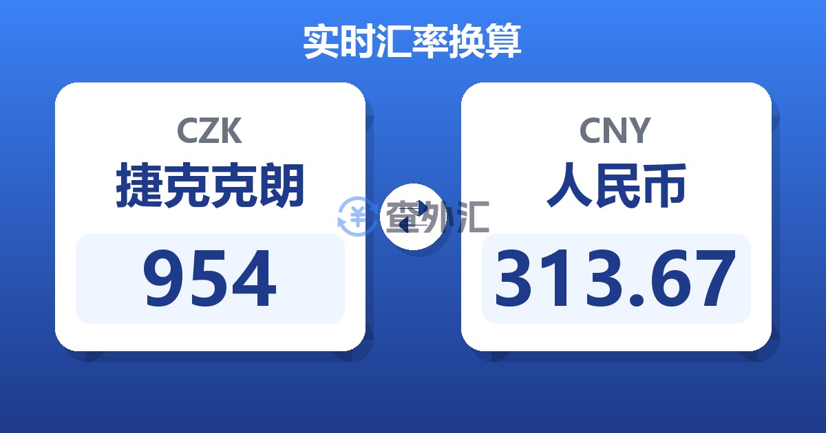 954捷克克朗兑人民币