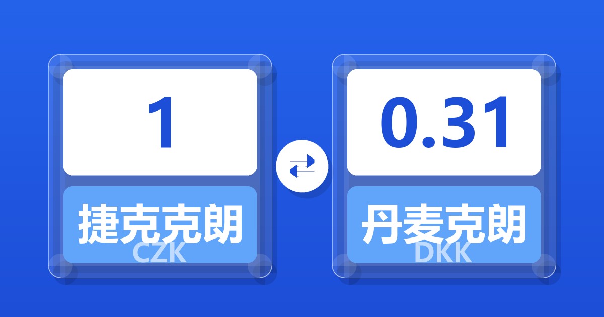 1捷克克朗兑丹麦克朗