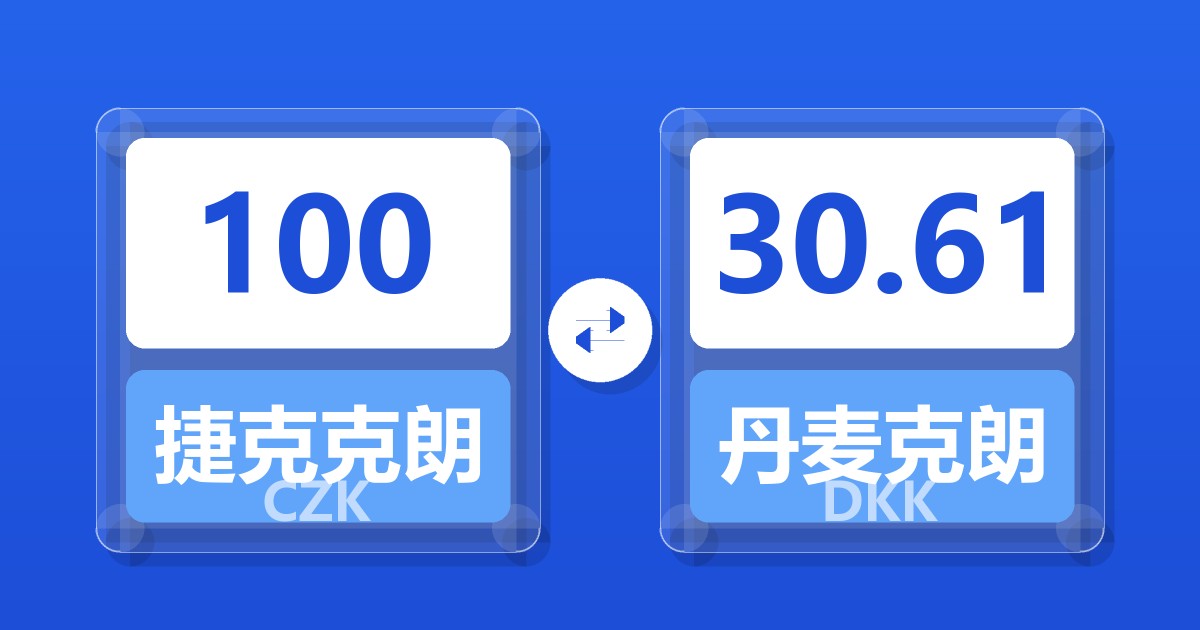 100捷克克朗兑丹麦克朗