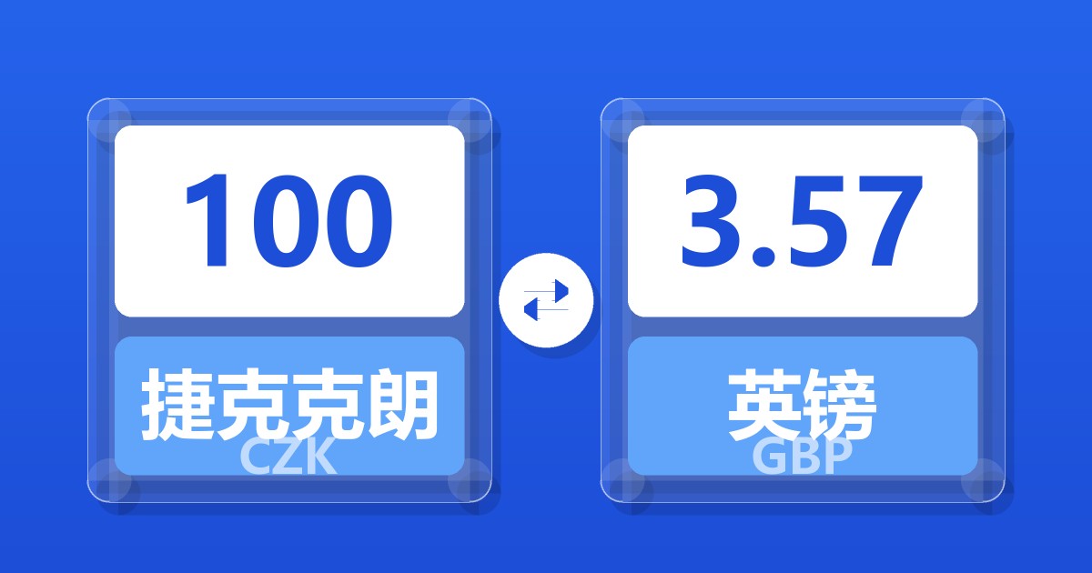100捷克克朗兑英镑