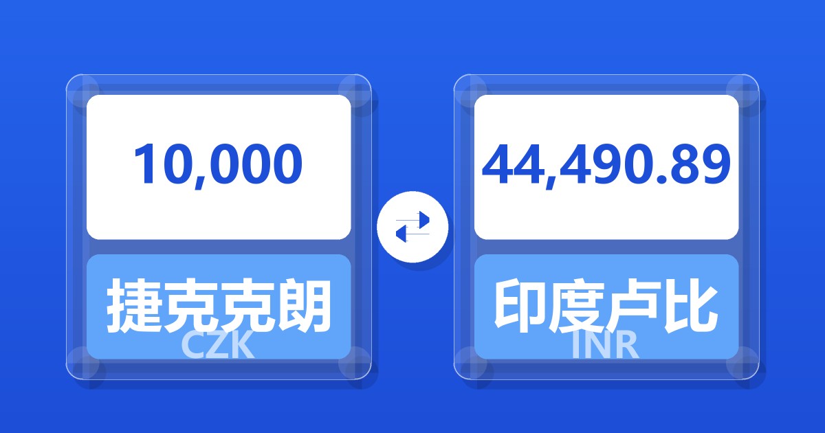 10,000捷克克朗兑印度卢比