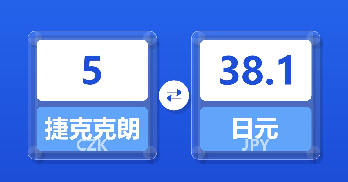 5捷克克朗兑日元