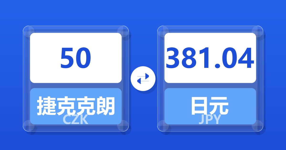 50捷克克朗兑日元