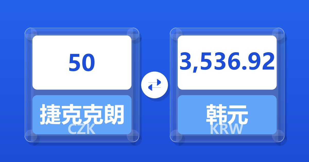 50捷克克朗兑韩元