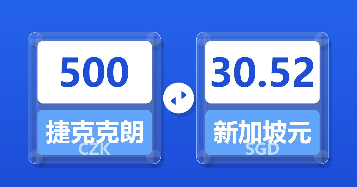 500捷克克朗兑新加坡元