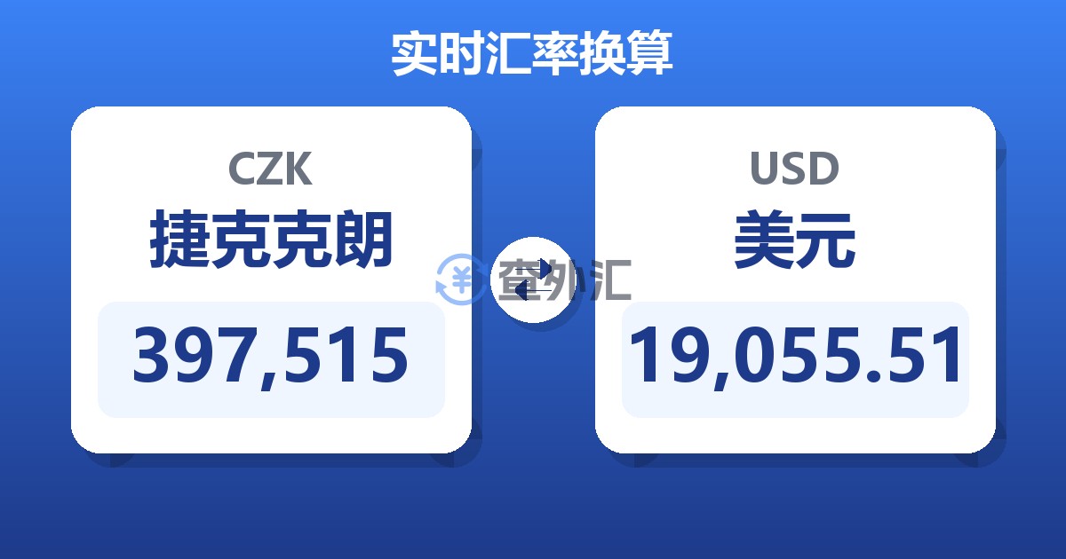 397,515捷克克朗兑美元