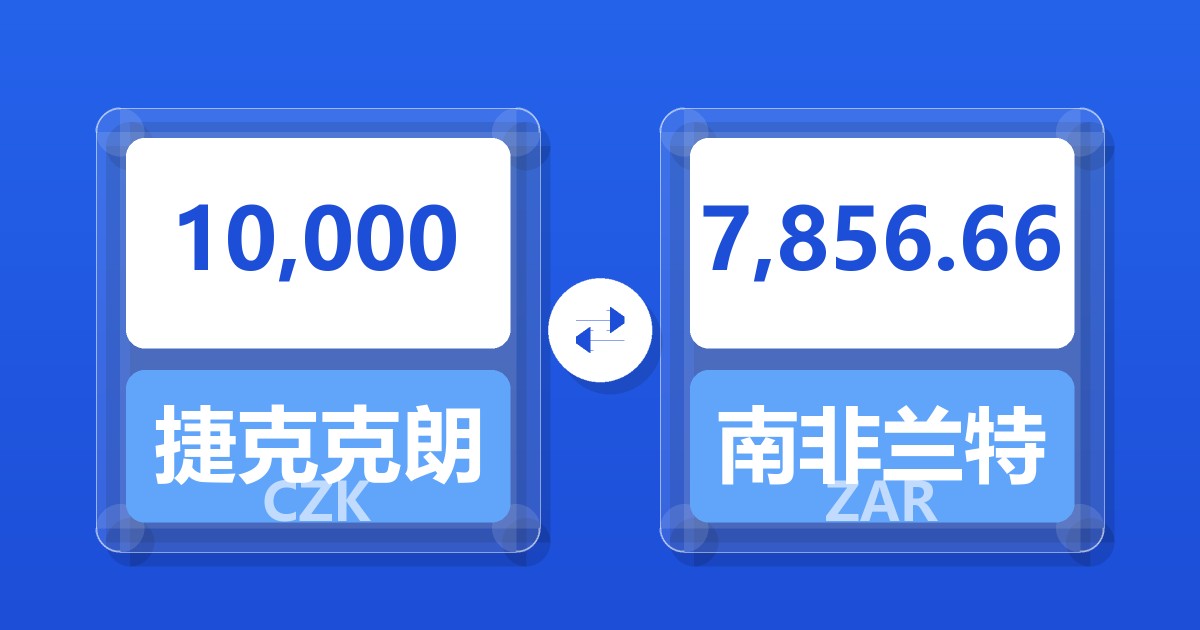 10,000捷克克朗兑南非兰特