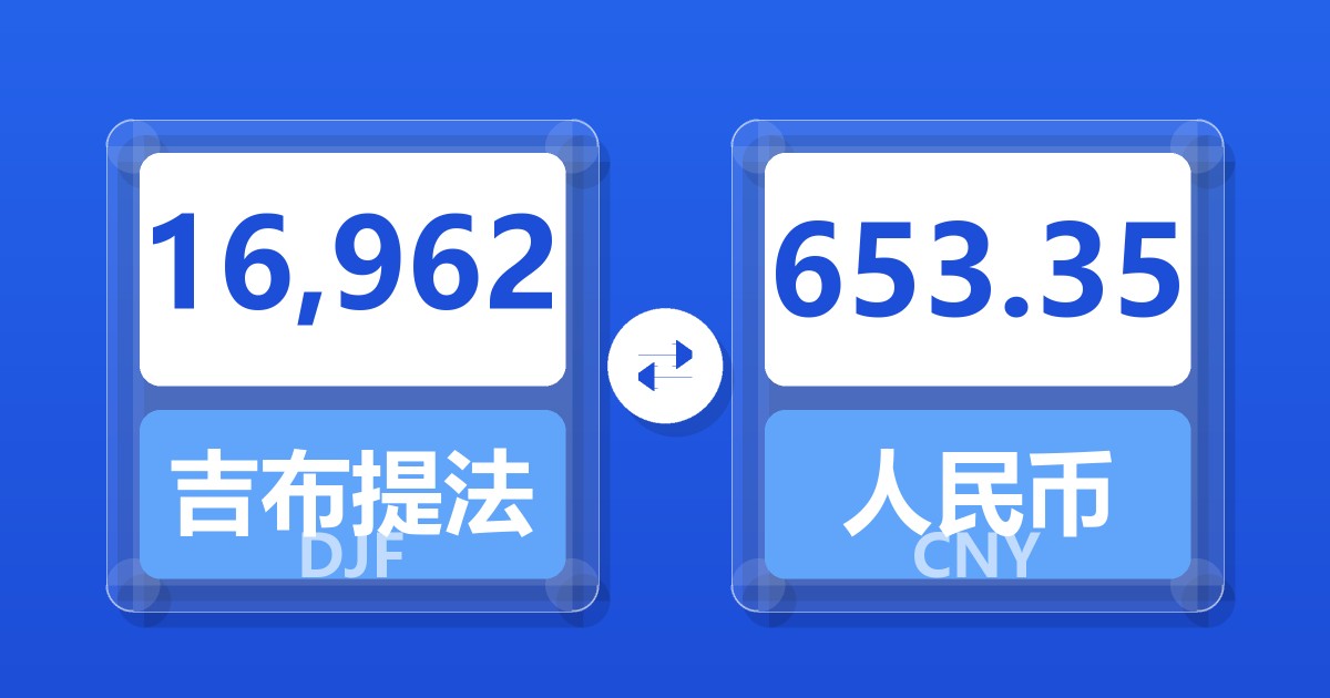 16,962吉布提法郎兑人民币