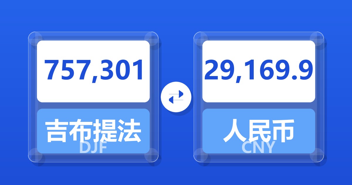 757,301吉布提法郎兑人民币