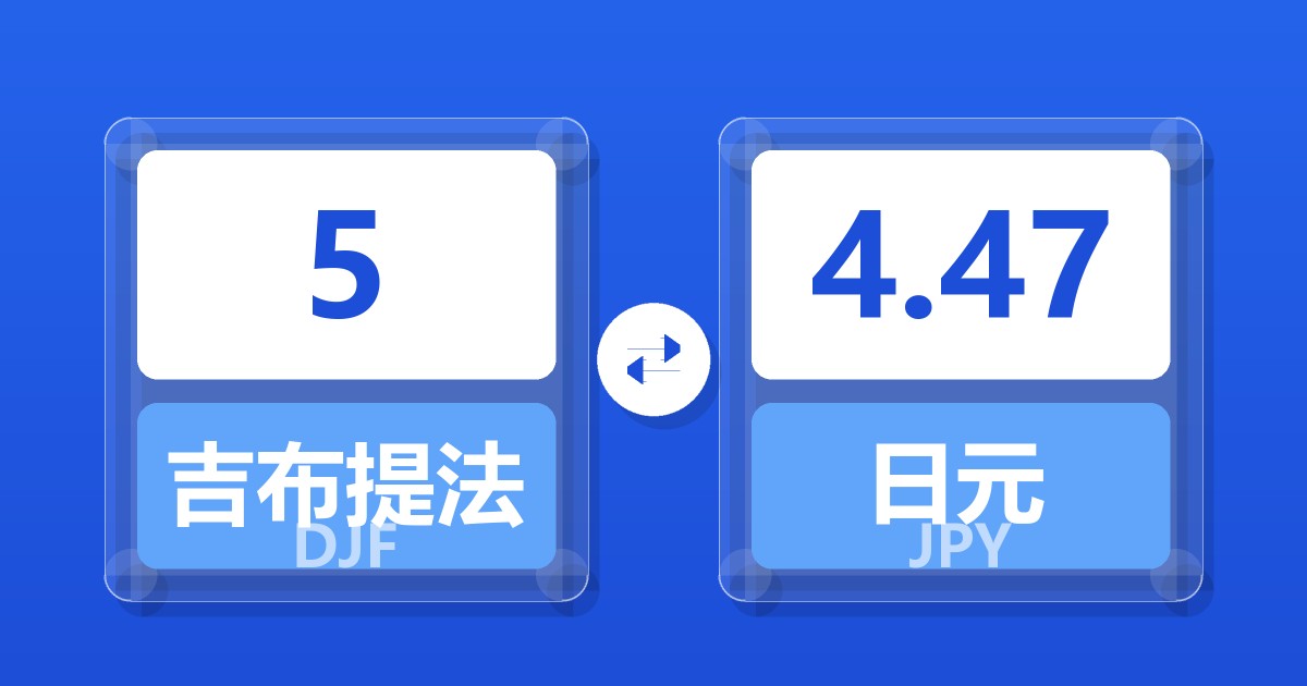 5吉布提法郎兑日元