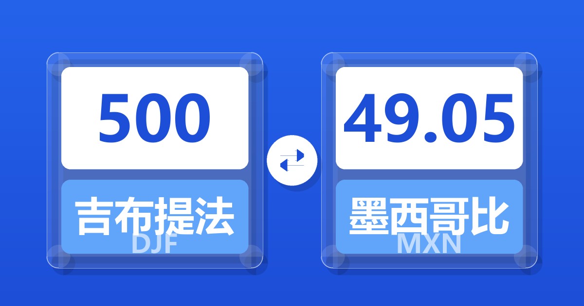 500吉布提法郎兑墨西哥比索