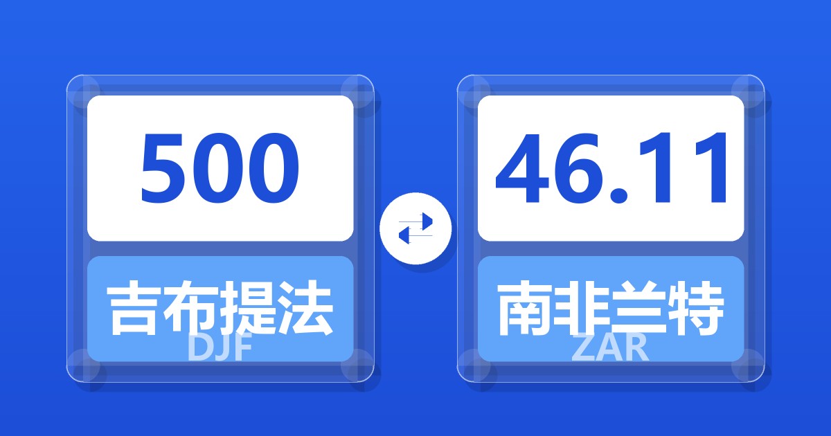 500吉布提法郎兑南非兰特