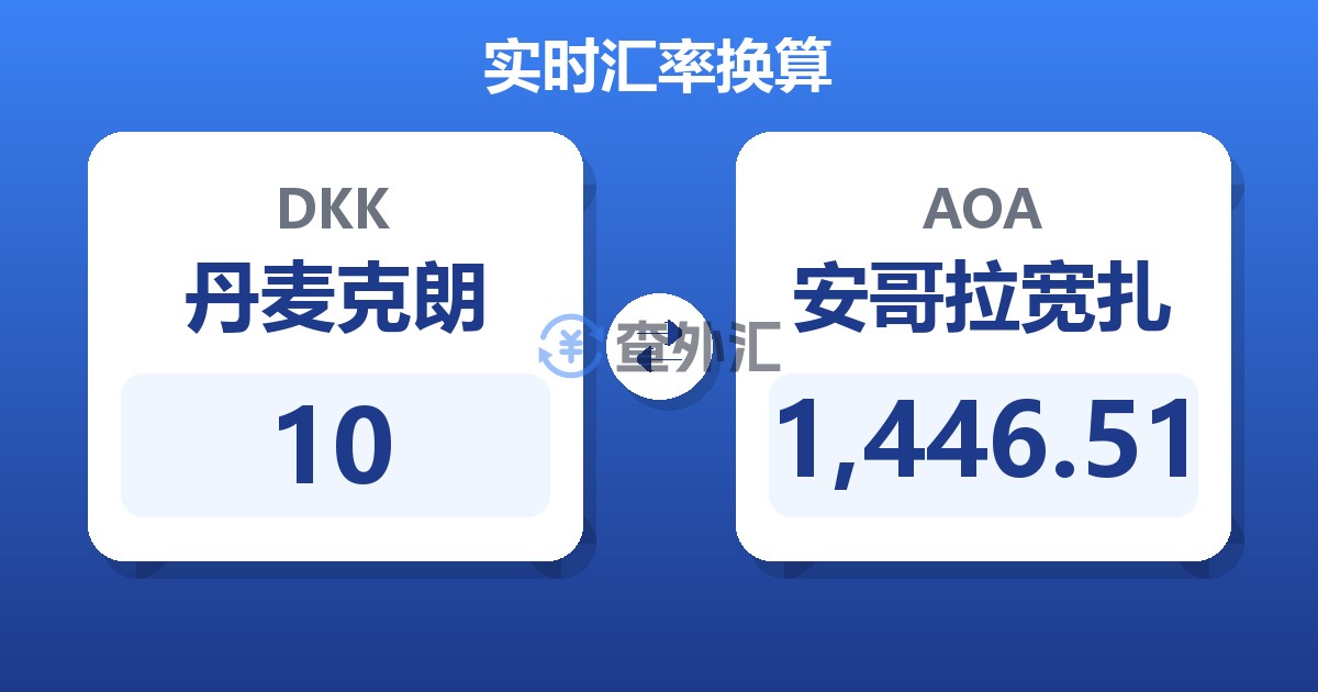 10丹麦克朗兑安哥拉宽扎