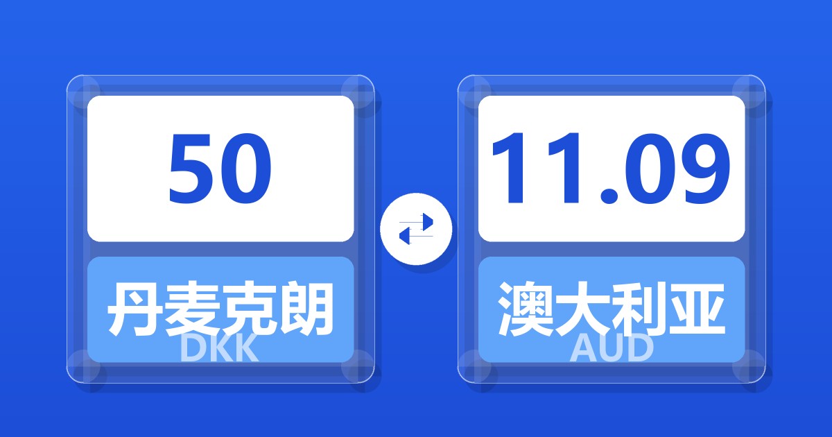50丹麦克朗兑澳大利亚元