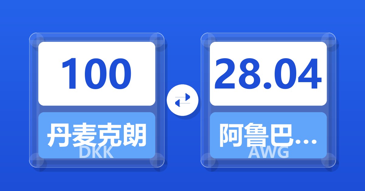 100丹麦克朗兑阿鲁巴弗罗林