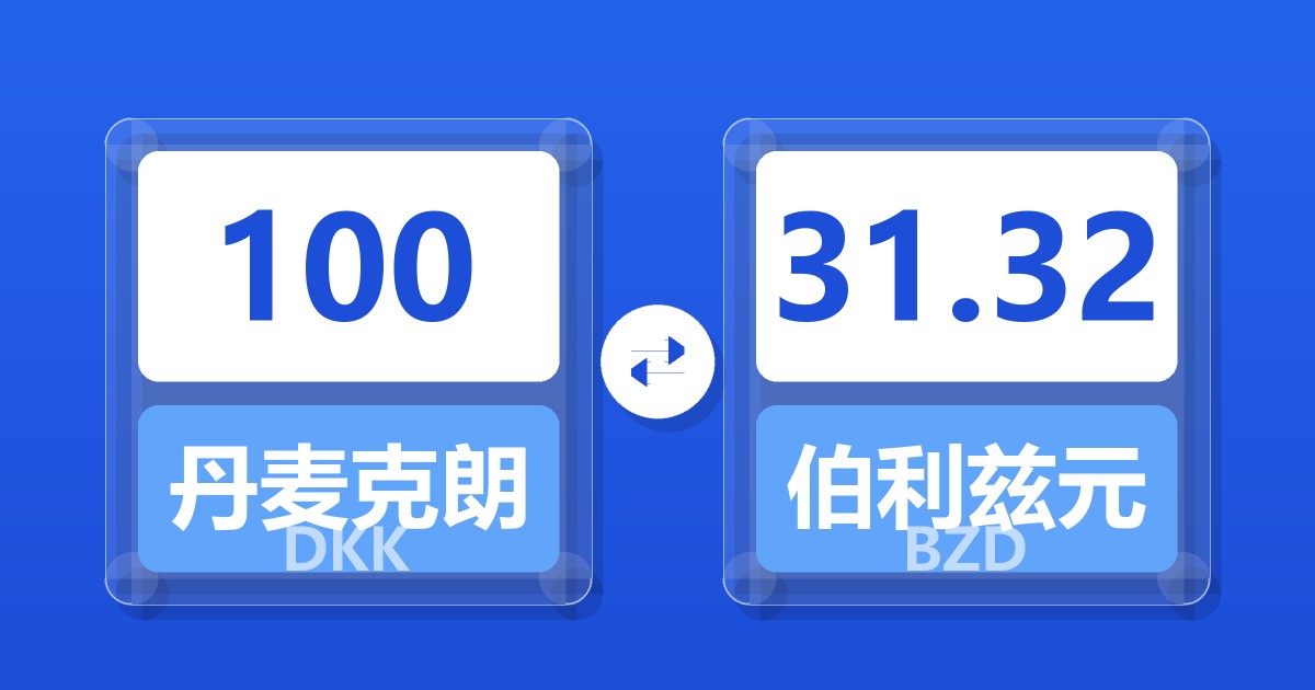 100丹麦克朗兑伯利兹元