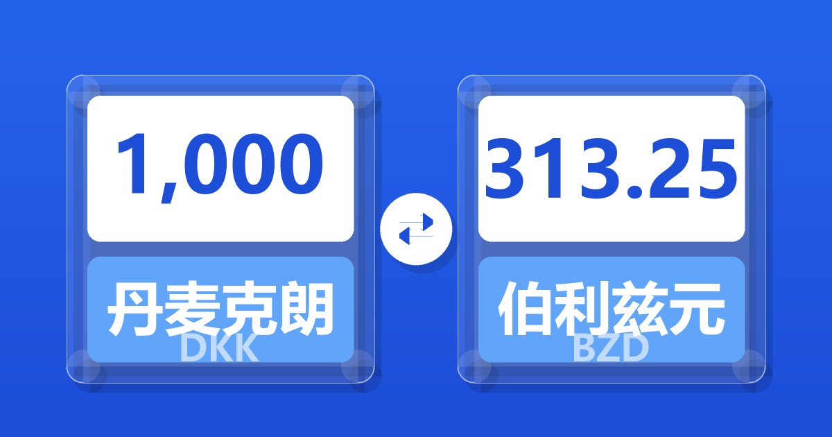 1,000丹麦克朗兑伯利兹元