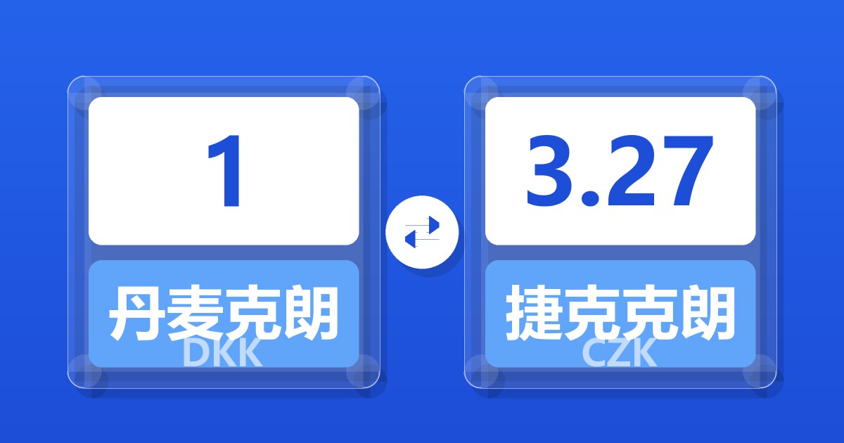 1丹麦克朗兑捷克克朗
