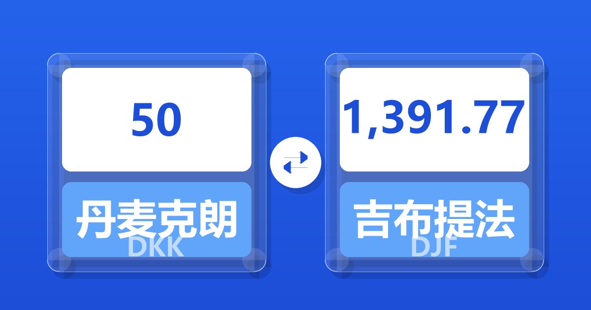 50丹麦克朗兑吉布提法郎