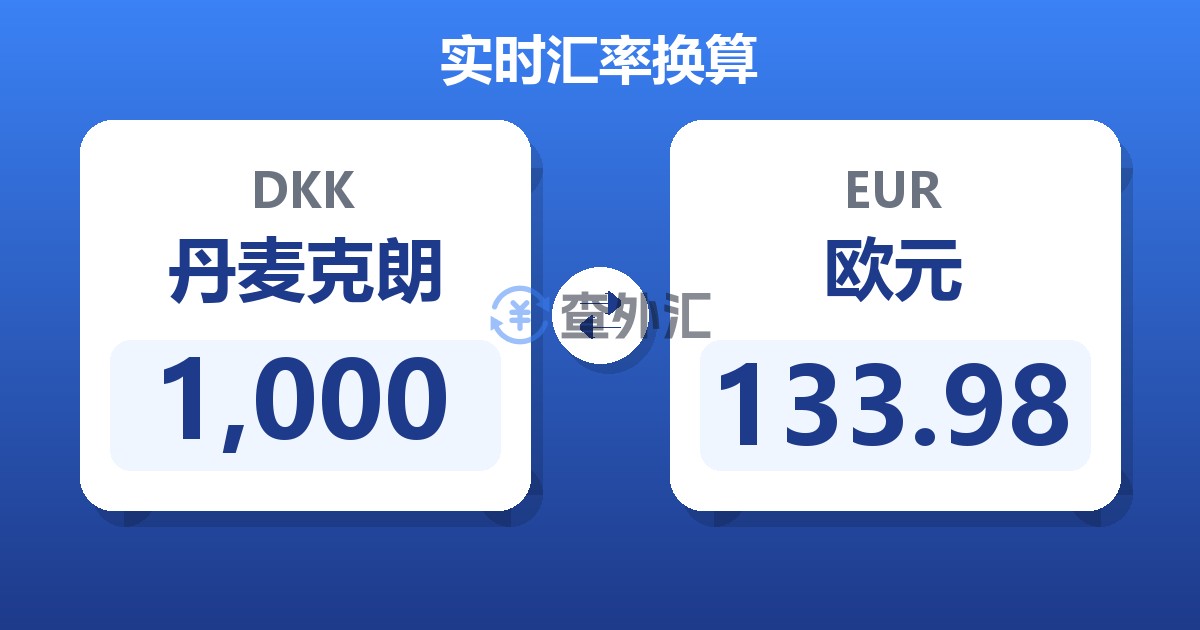 1,000丹麦克朗兑欧元