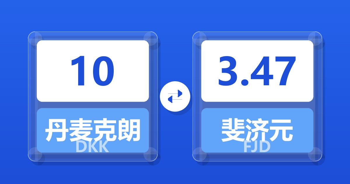 10丹麦克朗兑斐济元